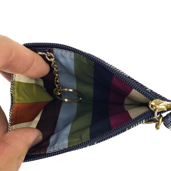 COACH Signature Mini Card Case Holder w/Key Ring - Picture 2 of 8